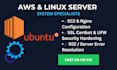 setup, secure, fix AWS ec2 linux and nginx server issues