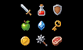 create pixel art character sprite sheet and game assets