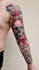 do premium trash polka design , sleeve tattoo