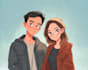 draw anime couple illustration