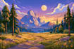 draw professional vector landscape illustration