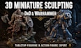 sculpt 3d model dnd marvel miniature warhammer table top figurine 3d printing