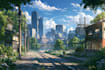 draw anime background, 2d environment, landscape