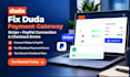 fix duda website stripe paypal payment gateway connection and checkout errors