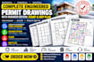 provide complete engineered permit drawings, engineer review, stamp and mep plan
