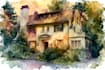 do an watercolor house portrait