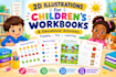 create engaging 2d workbook illustrations for kids with fun learning activities