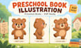illustrate 2d preschool children book with consistent character design KDP