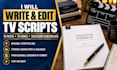 write a professional TV pilot, TV series script, television screenplay