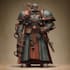 create a grimdark warhammer 40k character illustration