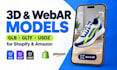 create web ar 3d models in glb, gltf, usdz for shopify and amazon