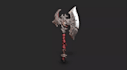 sculpt axe game ready,fantasy weapon model, optimized 3d assets,low poly,ue5 rig