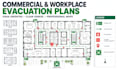 design fire evacuation plan, egress map and fire escape plan with emergency exit