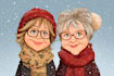 draw a custom winter christmas caricature
