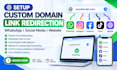 setup custom domain link redirection  whatsapp social media website