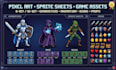 create 8bit 16bit pixel art character animation sprite sheet retro pixel art