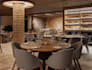 remodel modern organic interior, cgi restaurant rendering,fine dining atmosphere