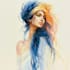 draw handmade watercolor portrait