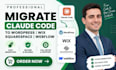 migrate claude code to wordpress wix claude code site to squarespace webflow