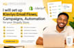 setup klaviyo email flows, abandoned cart recovery, automation for your shopify