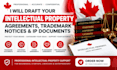 draft intellectual property agreements trademark notices and IP documents