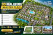 create a premium 3d real estate master plan and site plan visualization