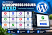 wordpress errors, bugs, and website issues
