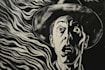 draw linocut illustration for linocut design