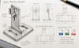 design solar panel mounting brackets, technical drawings for manufacturing