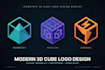 create 3d isometric cube art and pixel block design