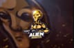design a creative modern alien character logo