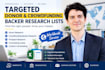 provide targeted donor and crowdfunding backer research lists