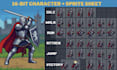 create high quality 16 bit pixel art characters sprites and sprite sheet