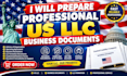 prepare professsional US llc business documents