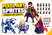 create pixel art animation, sprite sheet and game sprites