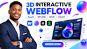 design spline rive micro interactive webflow saas landing page website animation