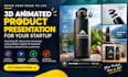 design a realistic 3d product presentation, rendering for your startup