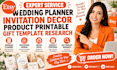 etsy wedding planner invitation decor product printable gift template research