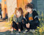 draw a anime couple character art anime