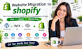 migrate wordpress website to shopify, wix squarespace migration to shopify