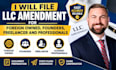 file llc amendment for foreign owned founders freelancer licensed professional