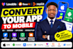 convert lovable base44 replit saas app base44 web app to ios android app store