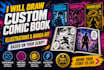 draw comic book, comic illustration, comic pages, graphic novel and comic art