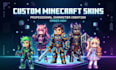 design custom minecraft skins java bedrock pixel character avatar mc skin