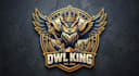 make owl king mascot logo design with company