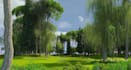 design 3d golf course landscape, green turf, mini golf layout, putting green