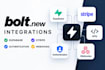 connect boltnew to supabase, stripe, apis, authentication and webhooks