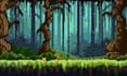 create pixel art background, game landscape, scenery and environment