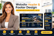 design a modern responsive website header and footer