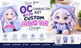 turn your oc character art into a custom plush toy design